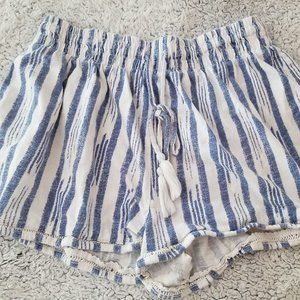 H&M Striped Drawstring Waist Cotton Shorts-Size XS